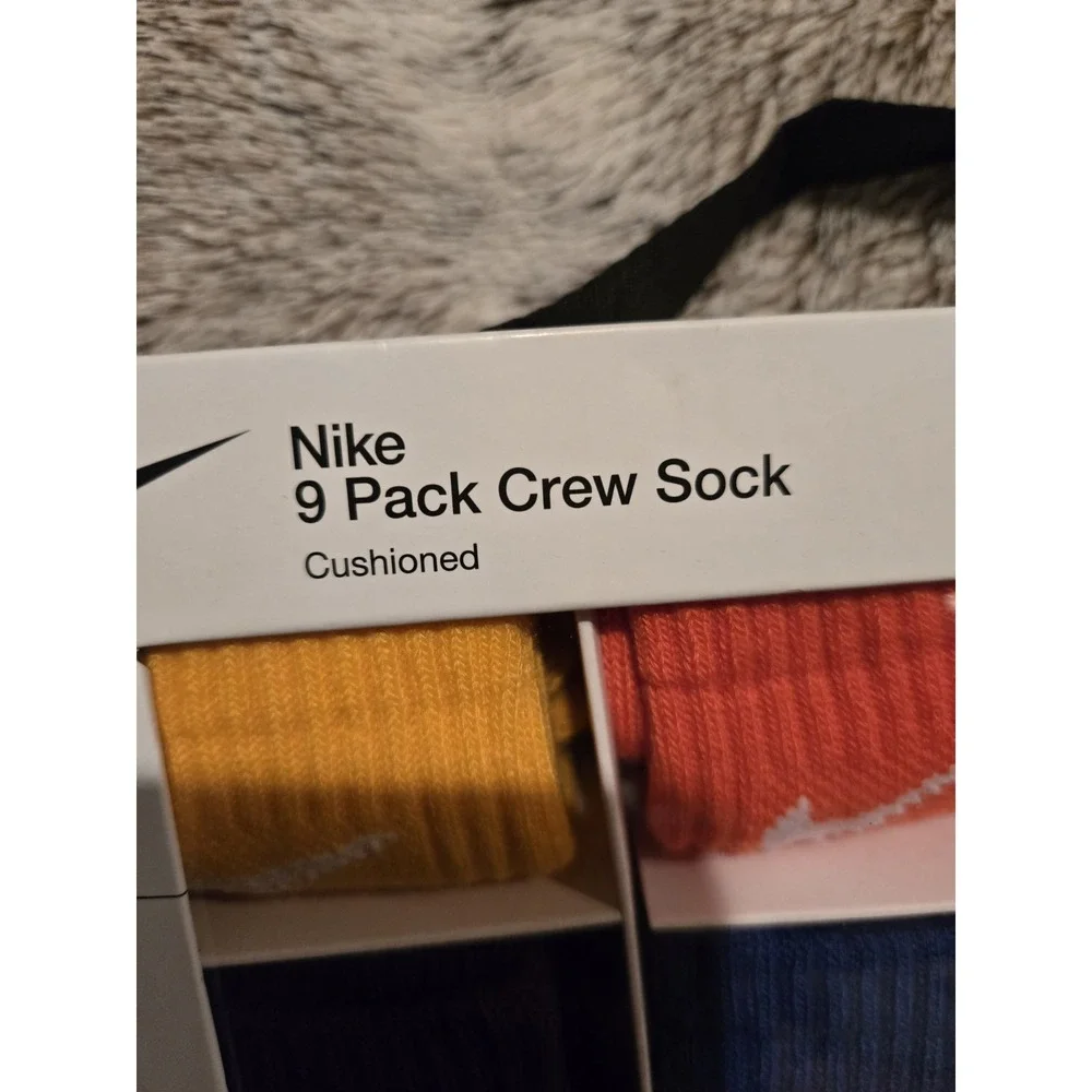 Nike Youth 9 Pack Cushioned Crew Socks Multicolor 7C-10C XXS Gift Box NWT
